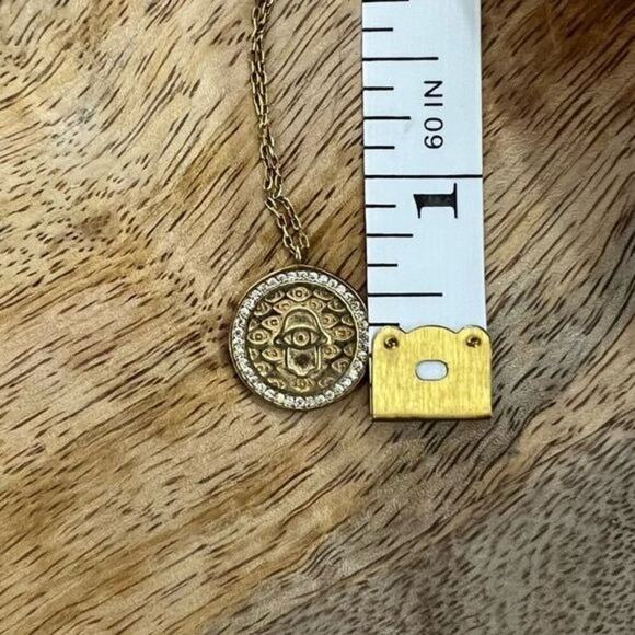 Argento Vivo Gold-Plated Evil Eye Pendant Necklace With Adjustable Chain - Picture 5 of 7